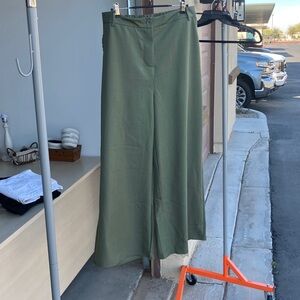 SHEIN Olive Green Wide-Leg Trousers